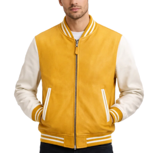 Yellow and White Varsity Jacket