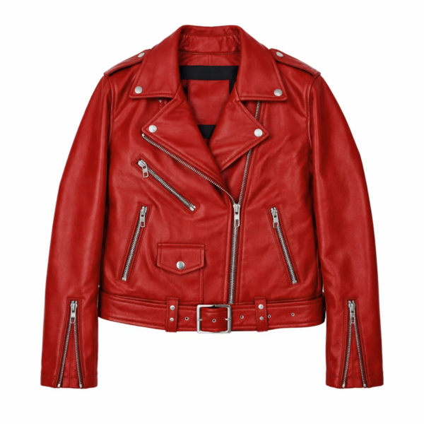 Moto Red Leather Jacket