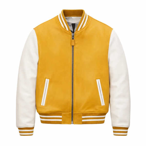 Yellow and White Varsity Jacket
