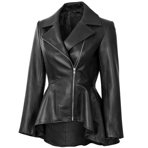Women Peplum Leather Jacket