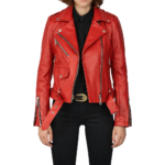 Moto Red Leather Jacket