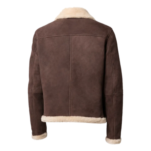 Men Brown Sherpa Suede Jacket model style