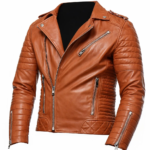Men Cafe Racer Quilted Leather Jacket