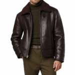 Men Pilot Brown Leather Jacket