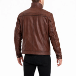 Men Waxed Brown Leather Jacket