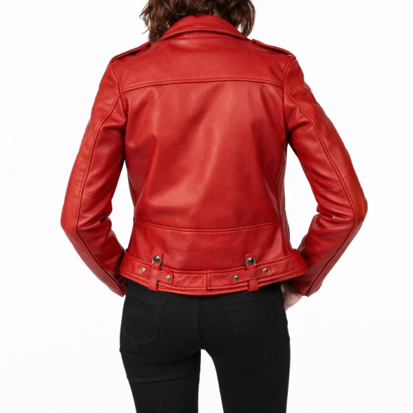 Moto Red Leather Jacket