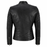 Women Moto Black Leather Jacket
