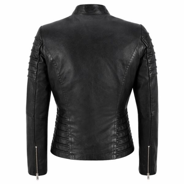 Women Moto Black Leather Jacket