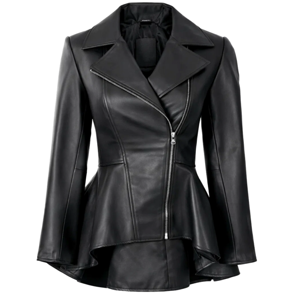 Women Peplum Leather Jacket