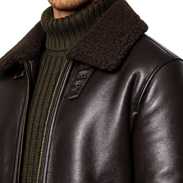 Men Pilot Brown Leather Jacket