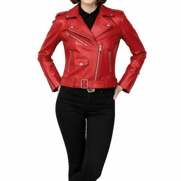 Moto Red Leather Jacket