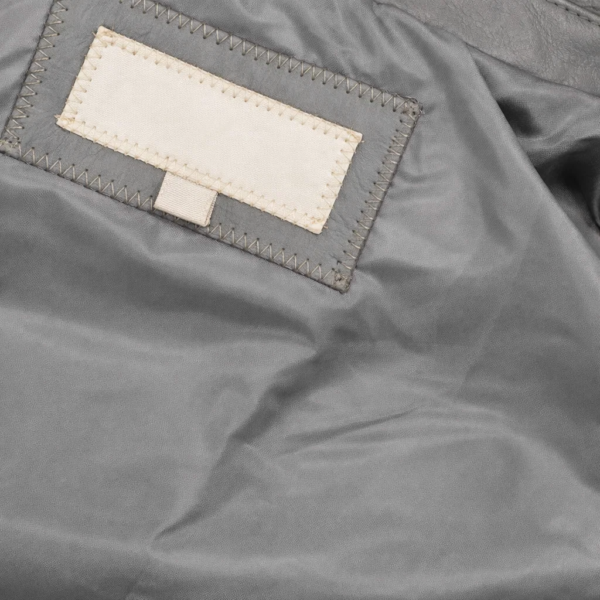 Two Buttoned Grey Leather Blazer