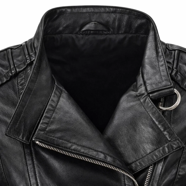 Women Moto Black Leather Jacket