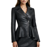 Women Peplum Leather Jacket